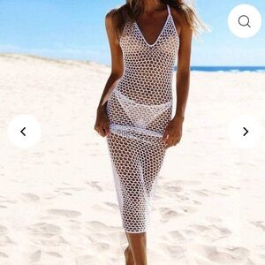 Boho Beach Hut Backless Crochet Beach Cover Up